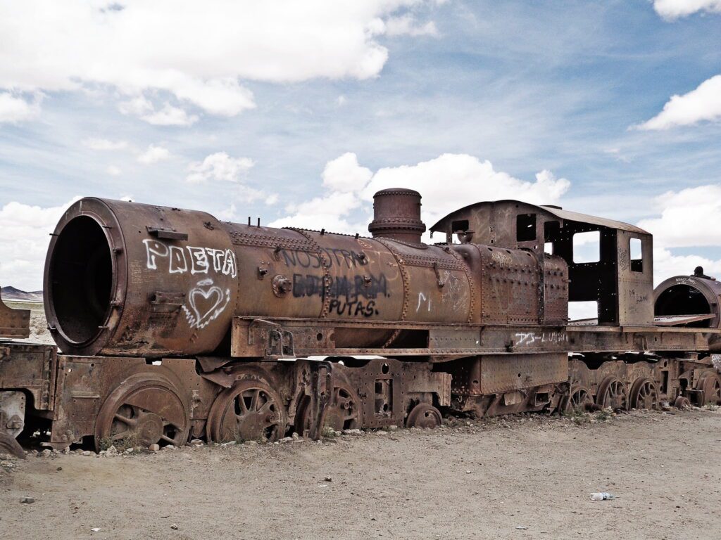 The salar de uyuni, Cemetery of trains,