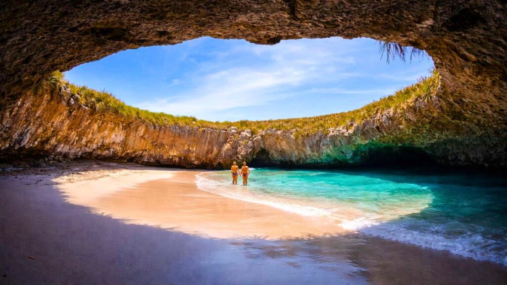 Hidden Beach Playa del Amor at Marietas Islands Mexico